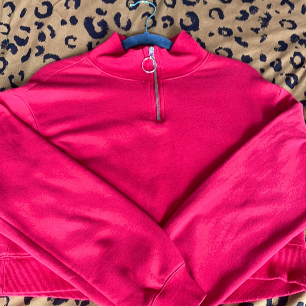 Red cropped sweater